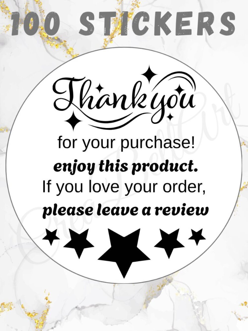 100 Thank you Stickers | Shipping Stickers 2"